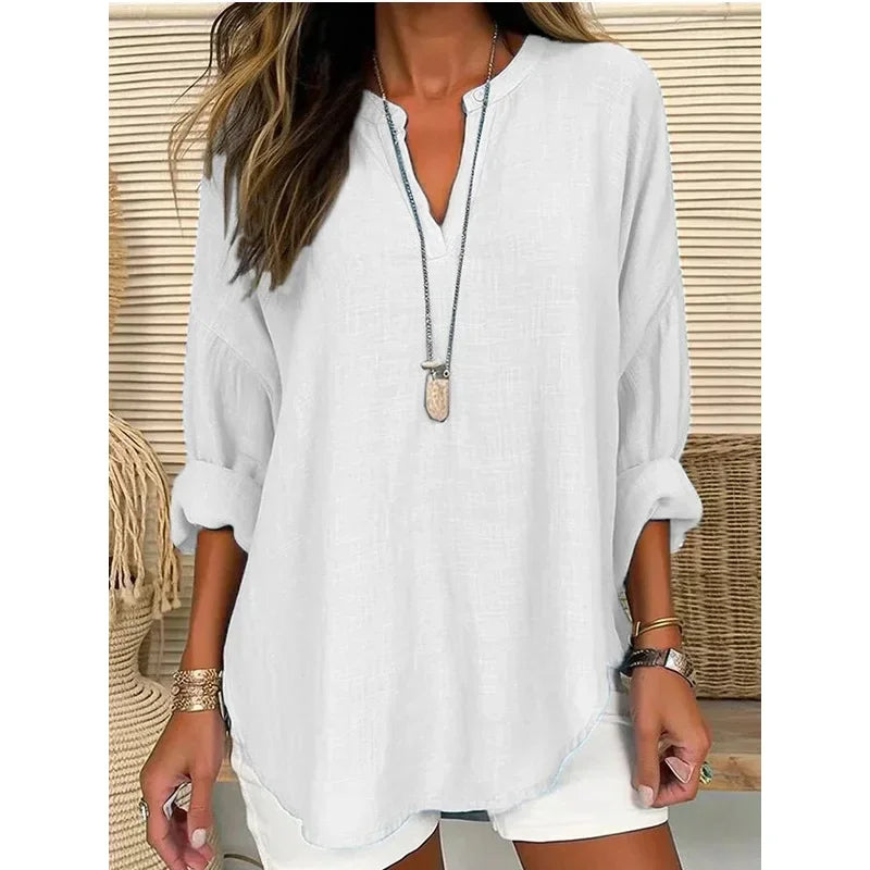 Spring Cotton Linen Blouses