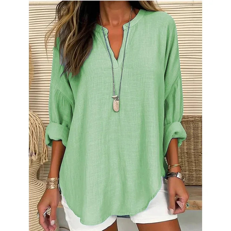Spring Cotton Linen Blouses