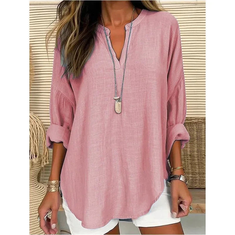 Spring Cotton Linen Blouses