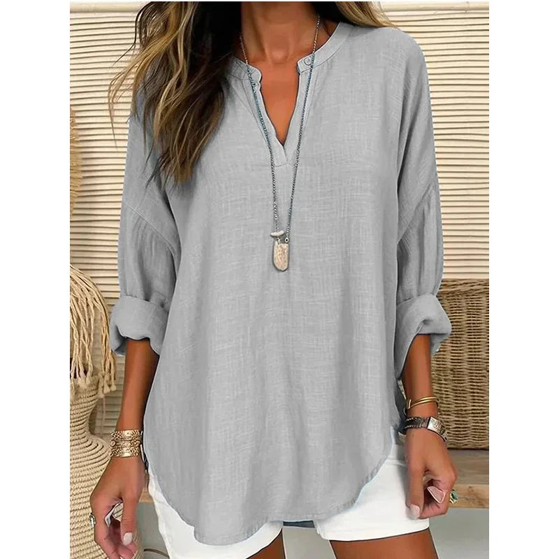 Spring Cotton Linen Blouses