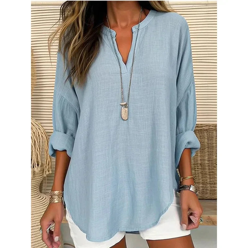 Spring Cotton Linen Blouses