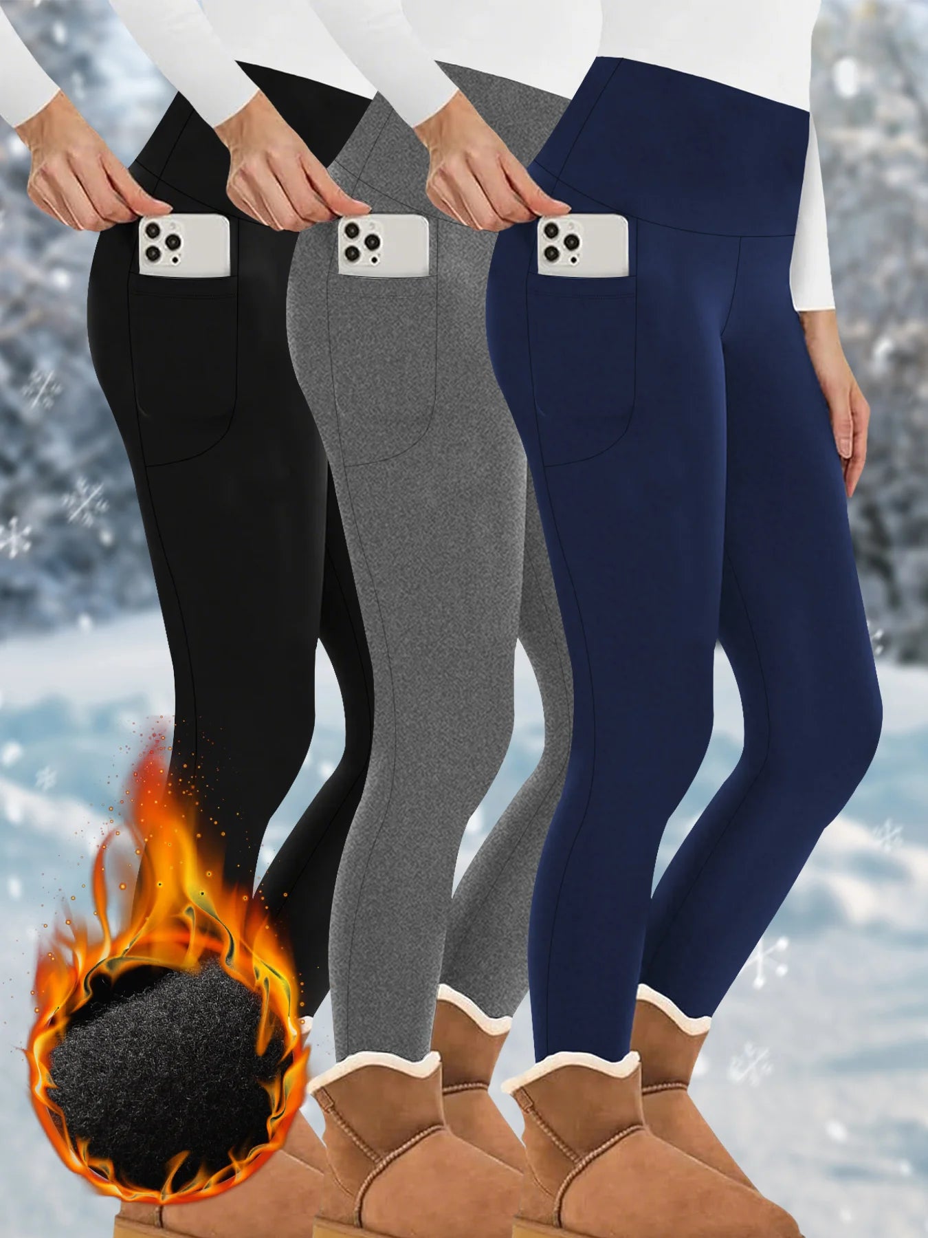 3 Pack pockets Leggings
